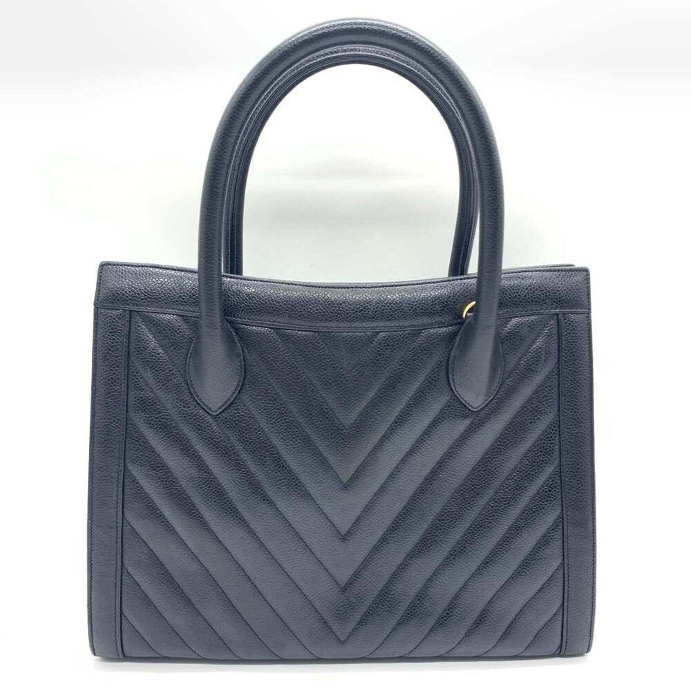 CHANEL Black Caviar Leather Tote Bag - Picture 1 of 6